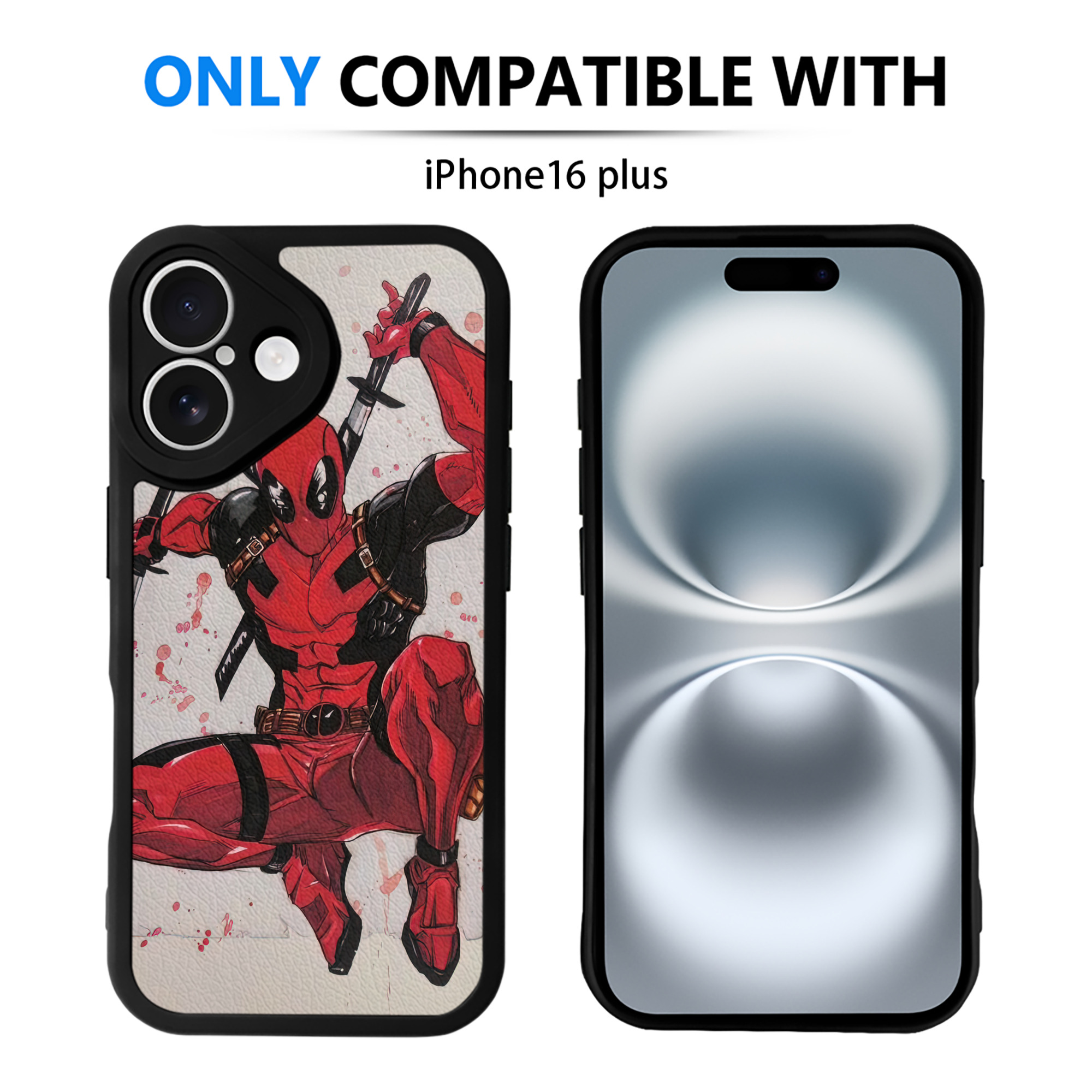 （画像用） Deadpool デッドプール 【iPhone 16シリーズ対応】シリコンスマホケース（レザー調） 材質：シリコン